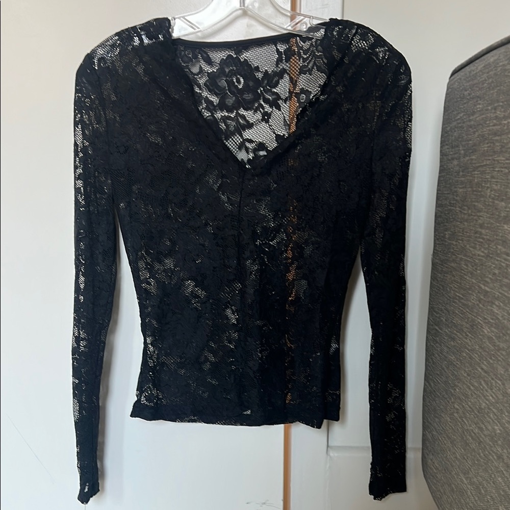 Elegant Black Lace Women Top